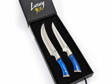 Luxury - Keukenmes - Handgemaakte Luxe Messen 2-delig Set, Antiek en Kunst
