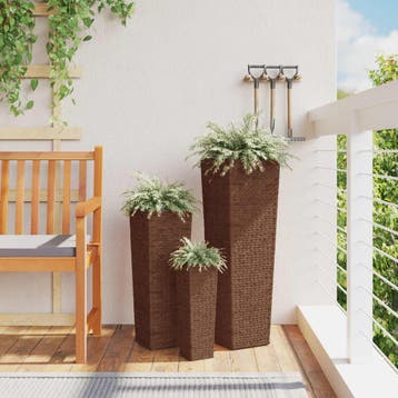 vidaXL Plantenbakken verhoogd 3 st waterhyacint donkerbruin, Overige materialen, Verzenden, Minder dan 60 cm, Nieuw