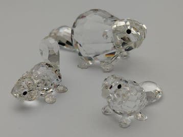Swarovski - Beeldje - Swarovski Beaver Mother, Beaver baby