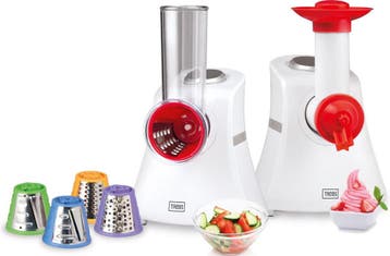 Keukenmachine - Groentesnijder - Ijsmaker - Wit/Rood - Trebs, Verzenden, Zo goed als nieuw
