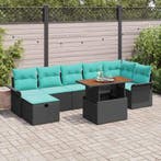 vidaXL Tuin Sofa Set 8 pcs Zwart poly rattan, Verzenden, Nieuw, Rotan, 8 zitplaatsen