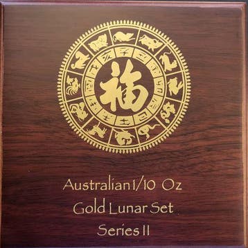 Verzameldoos Gouden Lunar II - 1/10 oz (12 munten), Verzenden, Losse munt, Goud