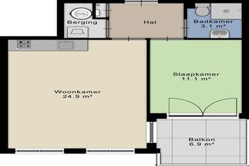 Appartement Oostende in Helmond, Huizen en Kamers, Via bemiddelaar, Appartement, Helmond, Noord-Brabant