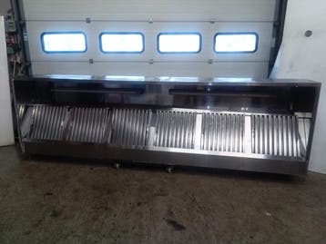 Afzuigkap - B350 x D100 x H40 cm - RVS, Gebruikt