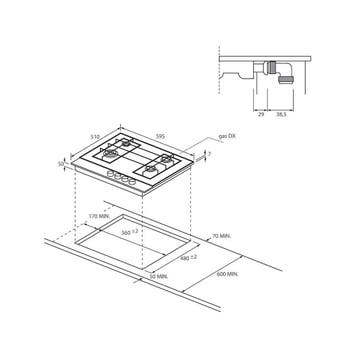 Haier Serie 4 Inbouw Gaskookplaat HAVG6BF4HB 60cm - Zwart, Ophalen of Verzenden, Nieuw