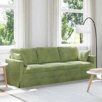 vidaXL Bank Lichtgroen 228 x 78 x 80 cm Fluweel, Huis en Inrichting, Banken | Bankstellen, Verzenden, Nieuw, Stof, Minder dan 150 cm
