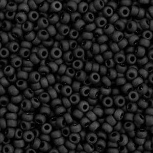 c.a. 5 gram Miyuki rocailles 8/0 - Opaque matte black, Hobby en Vrije tijd, Ophalen of Verzenden, Nieuw, Kraal