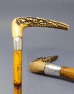 Wandelstok - Met initialen - .925 zilver - Edwardiaanse tijd