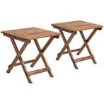 Patiotafelset, 2 Klaptafels Van Acaciahout, 45x45x45cm, Teak, Verzenden, Nieuw