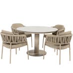 Calma Sarah dining tuinset 120xH75 cm rond 5 delig keramiek, Tuin en Terras, Tuinsets en Loungesets, Ophalen of Verzenden, Nieuw