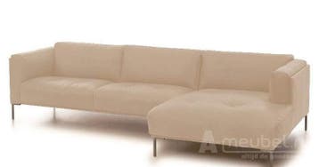 Loungebank Bern - loungebanken - Creme, Nieuw, 125 tot 150 cm, Leer, 250 tot 300 cm