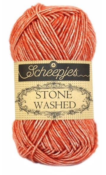 Scheepjes Stone Washed - 816 Coral - Katoen-mix Garen, Hobby en Vrije tijd, Ophalen of Verzenden, Nieuw