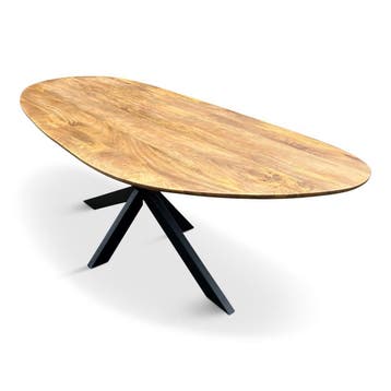 Organische eettafel mango / zwart met spinpoot Laagste prijs, Overige materialen, Nieuw, 50 tot 100 cm, Overige vormen