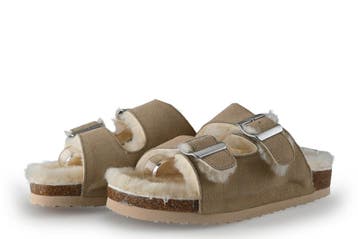 Manfield Pantoffels in maat 39 Beige, Verzenden, Beige, Zo goed als nieuw, Pantoffels of Sloffen
