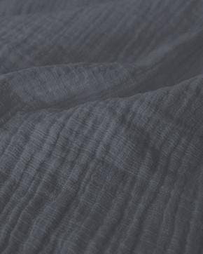 Hydrofiel Katoen Linnenstructuur Blauw-Grijs, Nieuw, Blauw