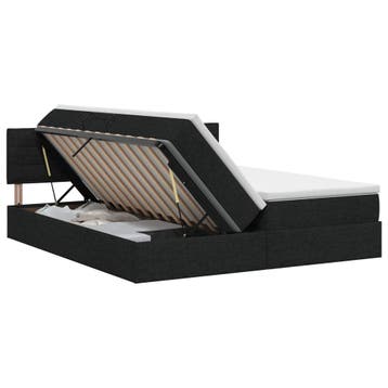 vidaXL Opslag bed met hoofdeinde 2 st Zwart Nep Leer, Verzenden, Nieuw, Zwart