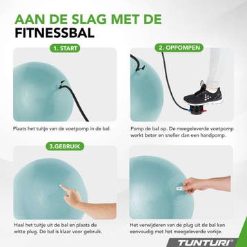 Tunturi Anti Burst Fitness bal met Pomp - Yoga bal 55 cm -, Ophalen of Verzenden, Nieuw