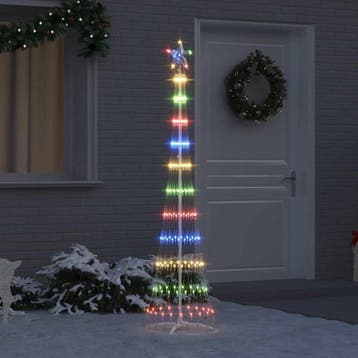 vidaXL LED Kerstboom Multikleur 51 x 51 x 190 cm Metaal, Diversen, Kerst, Verzenden, Nieuw