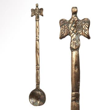 Byzantijns Zilver Lepel met adelaar