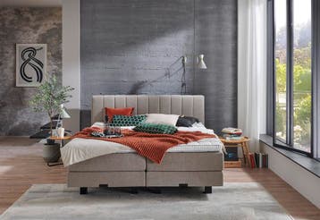 Vista boxspringset kompleet met topper,Elektro of Vast, Verzenden, Nieuw, Wit