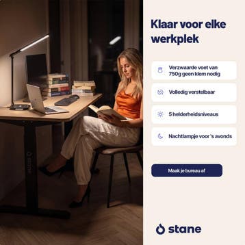 Stane Dubbele Bureaulamp LED Dimbaar - 2 Draaibare, Huis en Inrichting, Ophalen of Verzenden, Zo goed als nieuw
