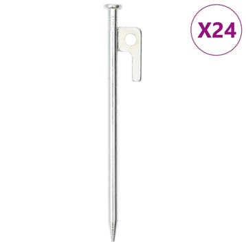 vidaXL Tentharingen 24 st 9 mm 20 cm gegalvaniseerd staal, Verzenden, Nieuw
