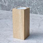 HOCHO Eikenhouten Waxinelichthouder – 50x50x120 mm – Sti, Ophalen of Verzenden, Nieuw