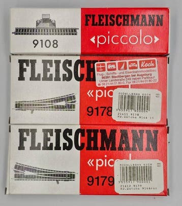 Fleischmann N - 9108, 9178, 9179 - Modeltreinsporen (3) -, Hobby en Vrije tijd, Modeltreinen | N-Spoor, Nieuw