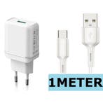 USB Oplaadstekker met USB-C Kabel 1 Meter - Snellaadfunctie, Ophalen of Verzenden, Nieuw