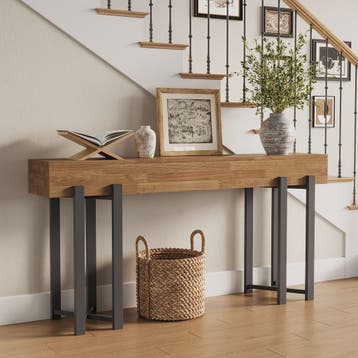 Stijlvolle Eiken Console Tafel (63 inch) - Perfect voor Hal,, Verzenden, Nieuw