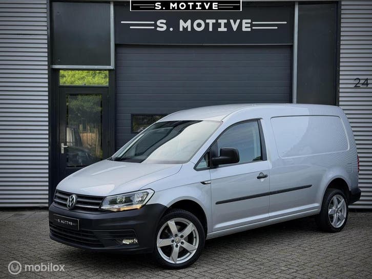 Volkswagen Caddy Bestel 2.0 TDI L2H1 BMT Maxi Highline, Auto's, Bestelauto's, Onderhoudsboekje, Lease, Zwart, Handgeschakeld, Zilver of Grijs