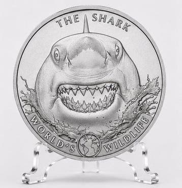 Congo. 20 Francs 2026 – Shark – World’s Wildlife – 1 oz