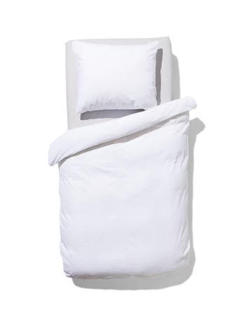 HEMA Dekbedovertrek 140x200/220cm zacht katoen wit, Verzenden, Nieuw, Wit