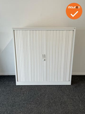TDS Roldeurkast - 120x120x46cm - Wit met witte kunststof deu, Werkplek, Ophalen of Verzenden, Gebruikt, Kast