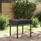 vidaXL Tafel Dek Effen Zwart 72 x 72 x 15 cm Stof, Tuin en Terras, Verzenden, Nieuw