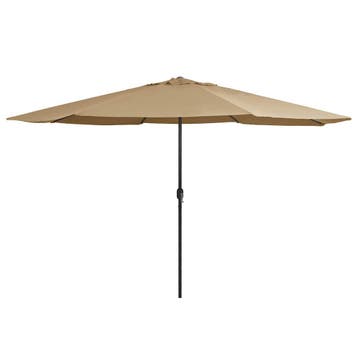 vidaXL Parasol met metalen paal 390 cm taupe, Verzenden, Nieuw, 3 tot 4 meter