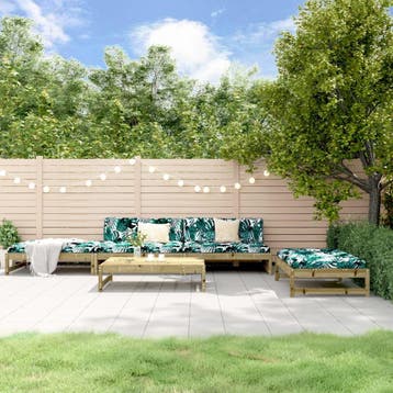 vidaXL 5-delige Loungeset met kussens geïmpregneerd, Verzenden, Nieuw, 5 zitplaatsen, Loungeset