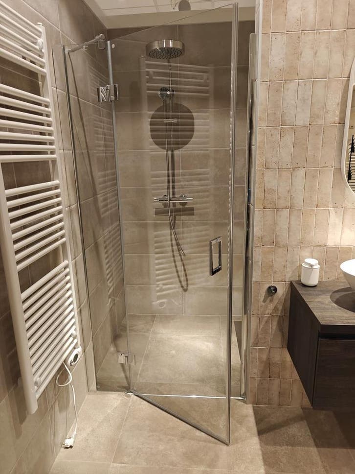 Douchedeur ca 100cm nis linksdraaiend - 0036, Doe-het-zelf en Verbouw, Sanitair, Douche, Nieuw, Chroom, Glas, Ophalen