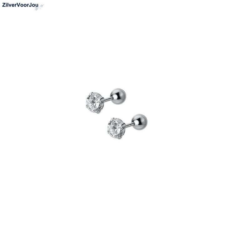 Zilveren little zirkonia studs helix 2.5 of 3 mm, Sieraden, Tassen en Uiterlijk, Piercings, Nieuw, Verzenden