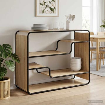 vidaXL Dressoir Sonoma Eiken 98 x 37.5 x 75.5 cm Bewerkt, Verzenden, Nieuw, Overige houtsoorten, Minder dan 50 cm