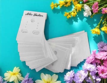 50 x Plastic kaartjes voor oorbellen – wit – ca. 30 x 38, Ophalen of Verzenden, Nieuw, Overige typen