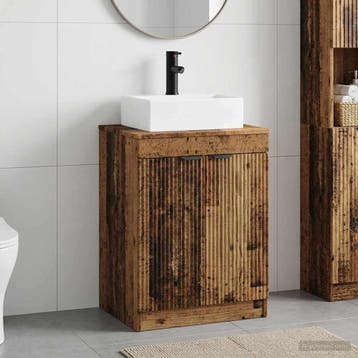 vidaXL Badkamer wastafelkast Oud hout 54 x 41 x 99,5 cm, Verzenden, Nieuw