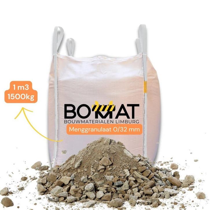 Menggranulaat, Gebroken Puin, Korrelmix Big Bag 1 m³ 1500kg, Tuin en Terras, Zand, Overige typen, Nieuw, Verzenden