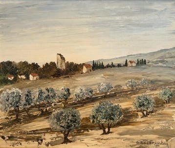 G. R. Clément (XX) - Provençal Landscape with Olive Grove