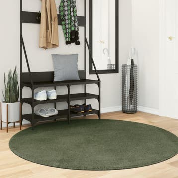 vidaXL Vloerkleed HUARTE laagpolig zacht wasbaar Ø 160 cm, Verzenden, Nieuw, Groen