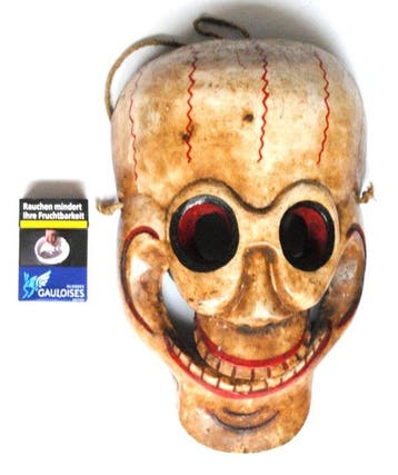Zeer grote Tibetaanse dansmasker met doodshoofd Skull, Antiek en Kunst, Kunst | Niet-Westerse kunst