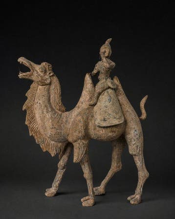 Oud Chinees, Tang-dynastie Terracotta Camell en ruiter. Met