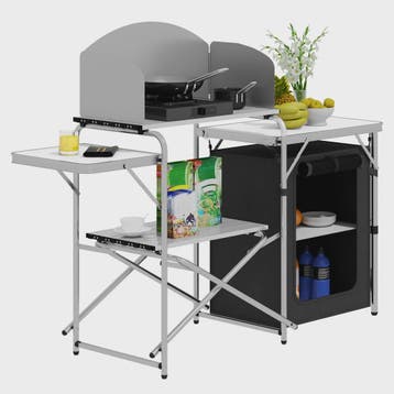Opvouwbare Aluminium Campingkeuken met Opbergkast en Windsch, Verzenden, Nieuw