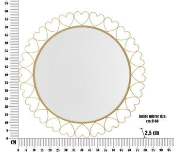 WANDSPIEGEL HARTJES CM Ø 80X2,5, Huis en Inrichting, Woonaccessoires | Spiegels, Ophalen of Verzenden, Nieuw