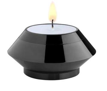 Mini urn waxinelichthouder zwart voor kaars, Nieuw